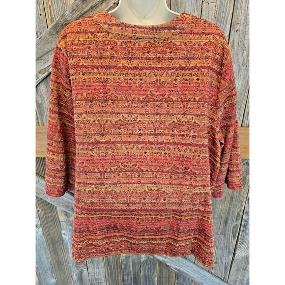 Maggie Barnes textured colorful orange hook eye blazer EUC 1X (18/20) office ^ - Picture 2 of 7